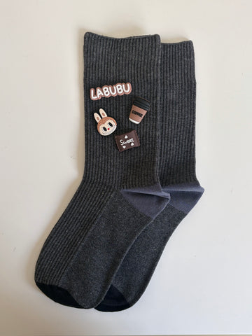 Labubu's Afternoon Coffee- Women's Crew Socks