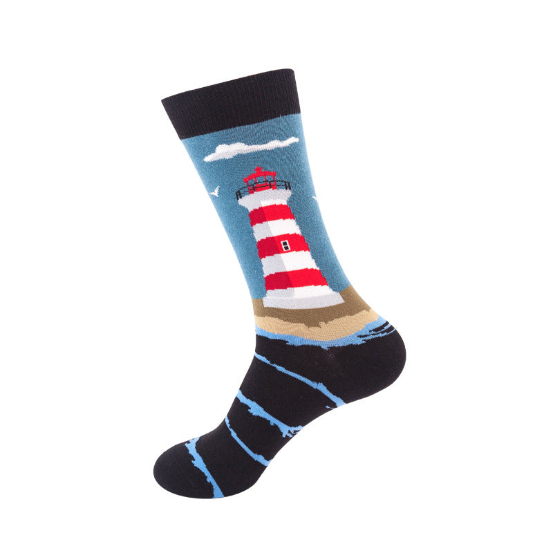 Colorful Mid-Calf Crew Socks – Trendy Unisex Socks for Spring & Fall
