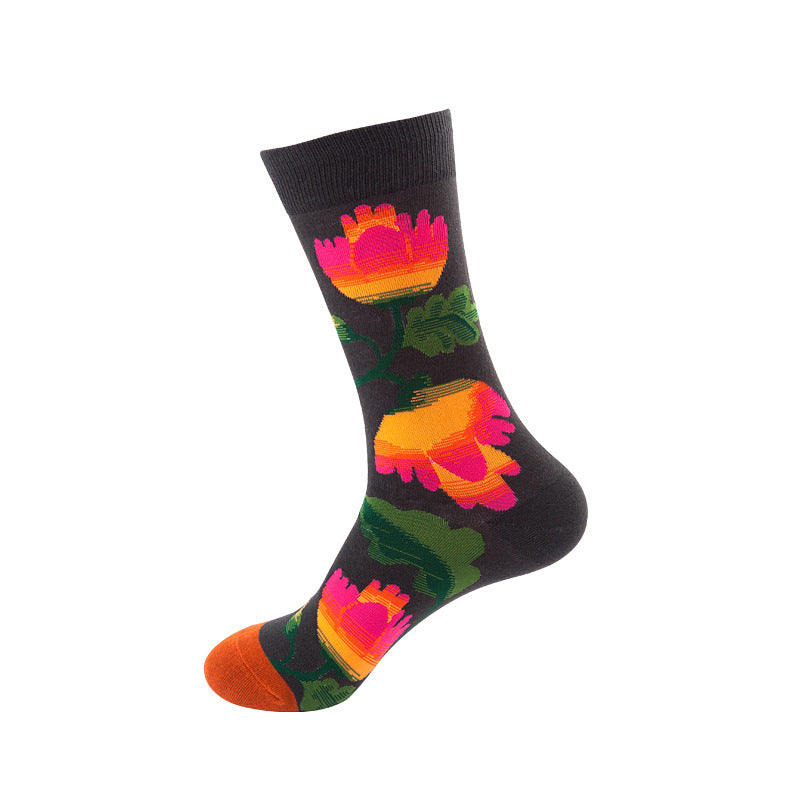 Colorful Mid-Calf Crew Socks – Trendy Unisex Socks for Spring & Fall