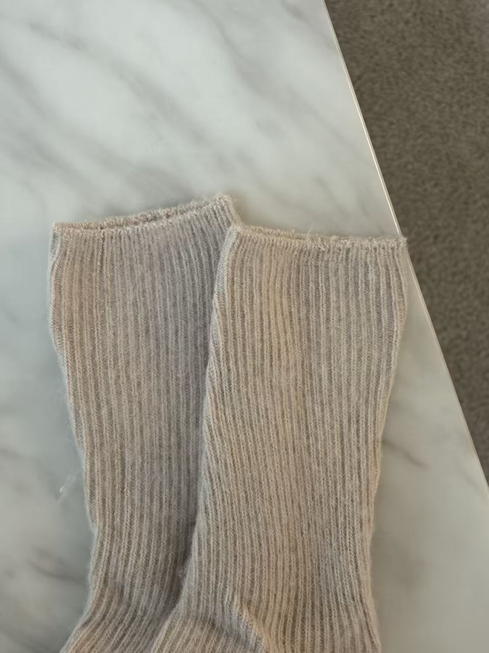 Wool-Blend Crew Socks- Oatmeal