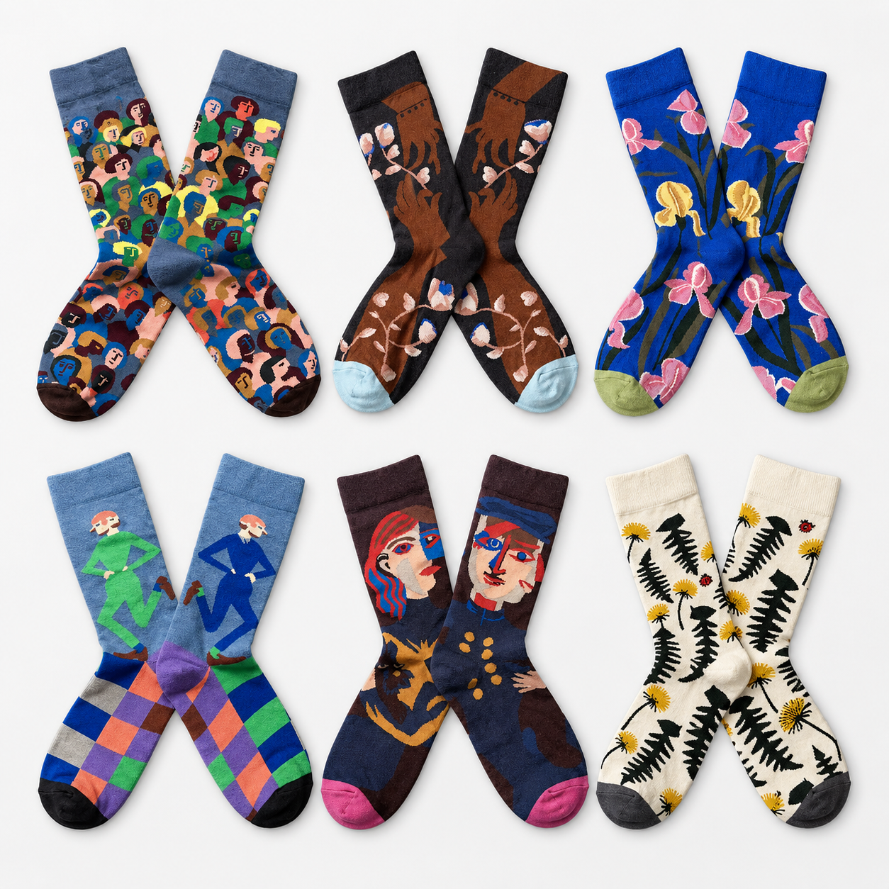 Art-Inspired Graphic Crew Socks – Colorful Statement Socks