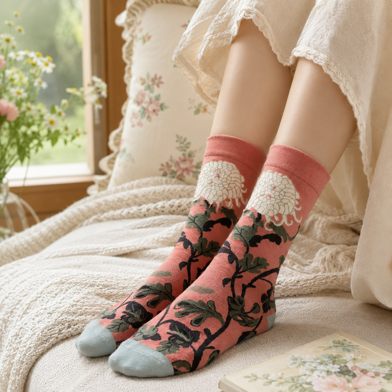 Whimsical Art Crew Socks – Floral, Animal & Abstract Designs