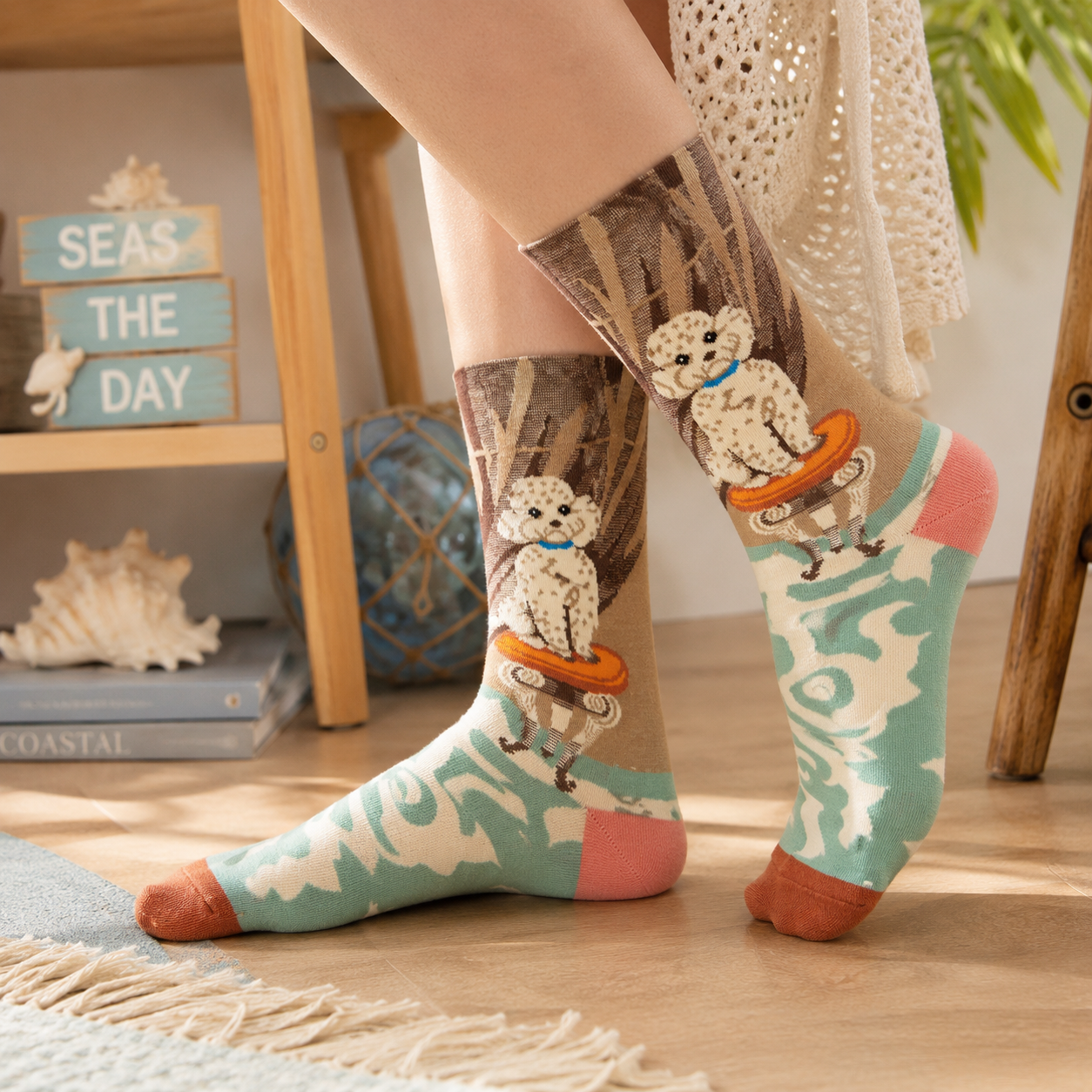 Art-Inspired Statement Crew Socks – Abstract, Floral & Portrait Designs