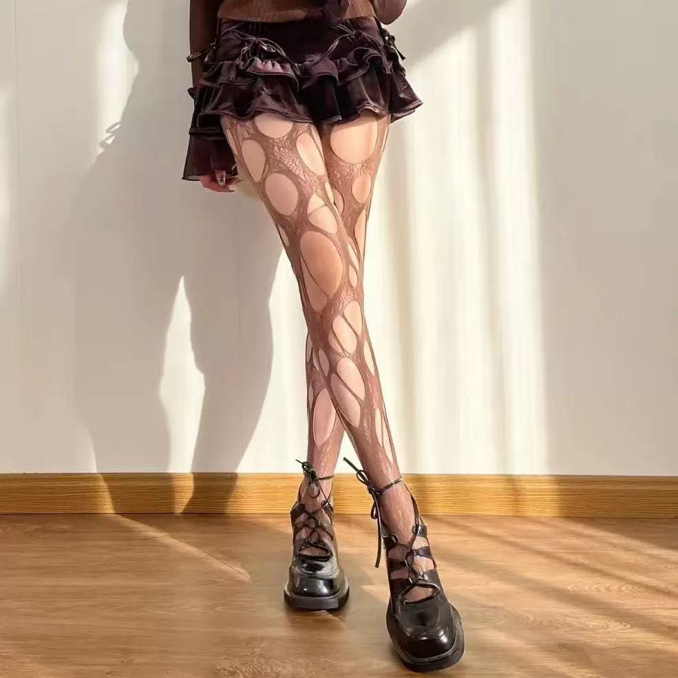 Distressed Grunge Hollow-Out Tights