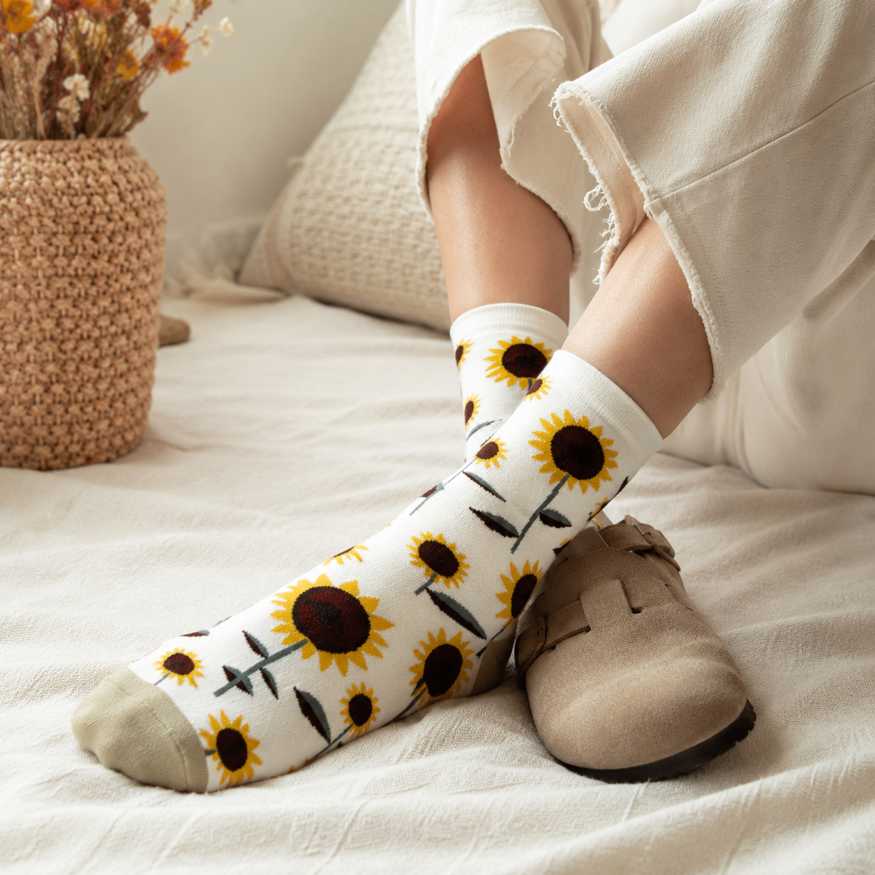 Artistic Nature & Whimsical Pattern Crew Socks – 6 Unique Designs
