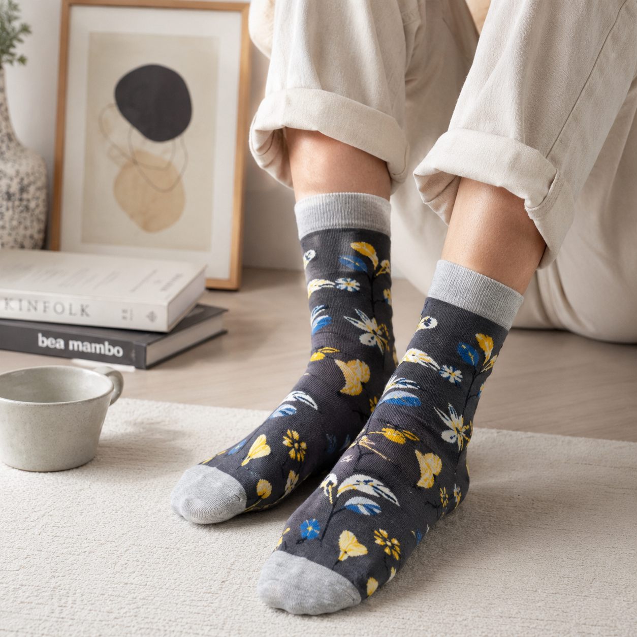Whimsical Art & Nature Crew Socks – Colorful Graphic Socks
