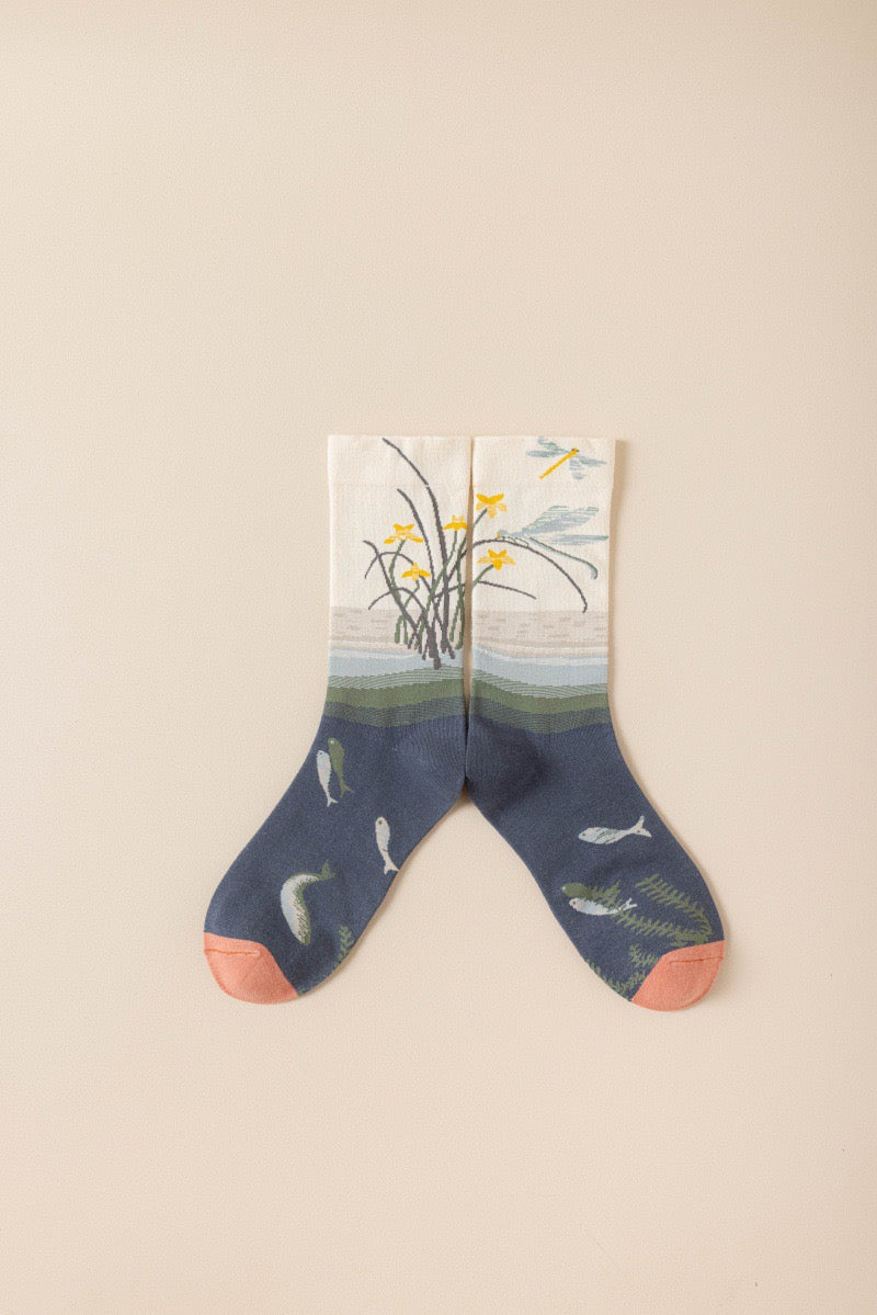 Wildflower Story Crew Socks