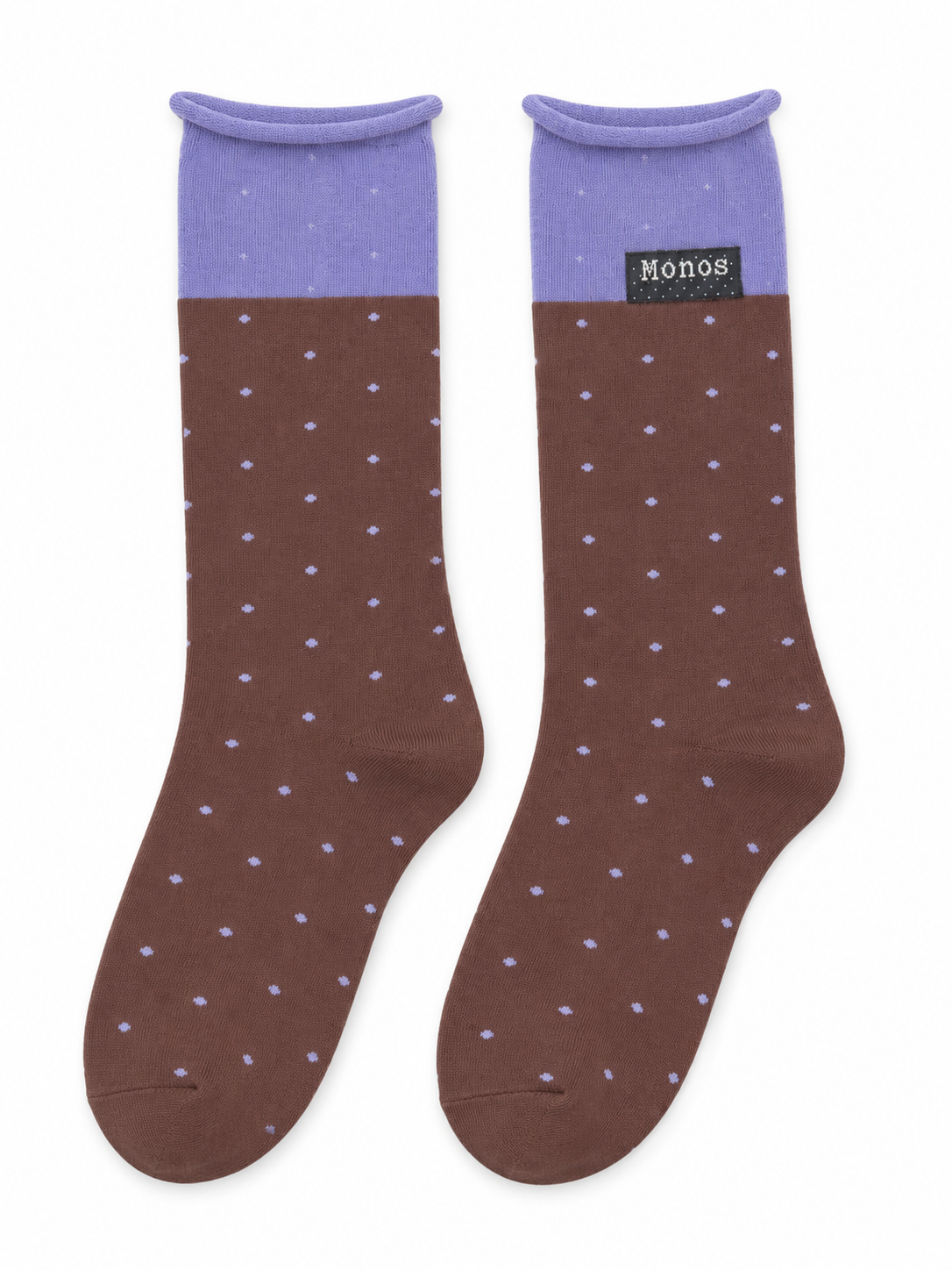 Brown & Lilac Polka Dot Socks