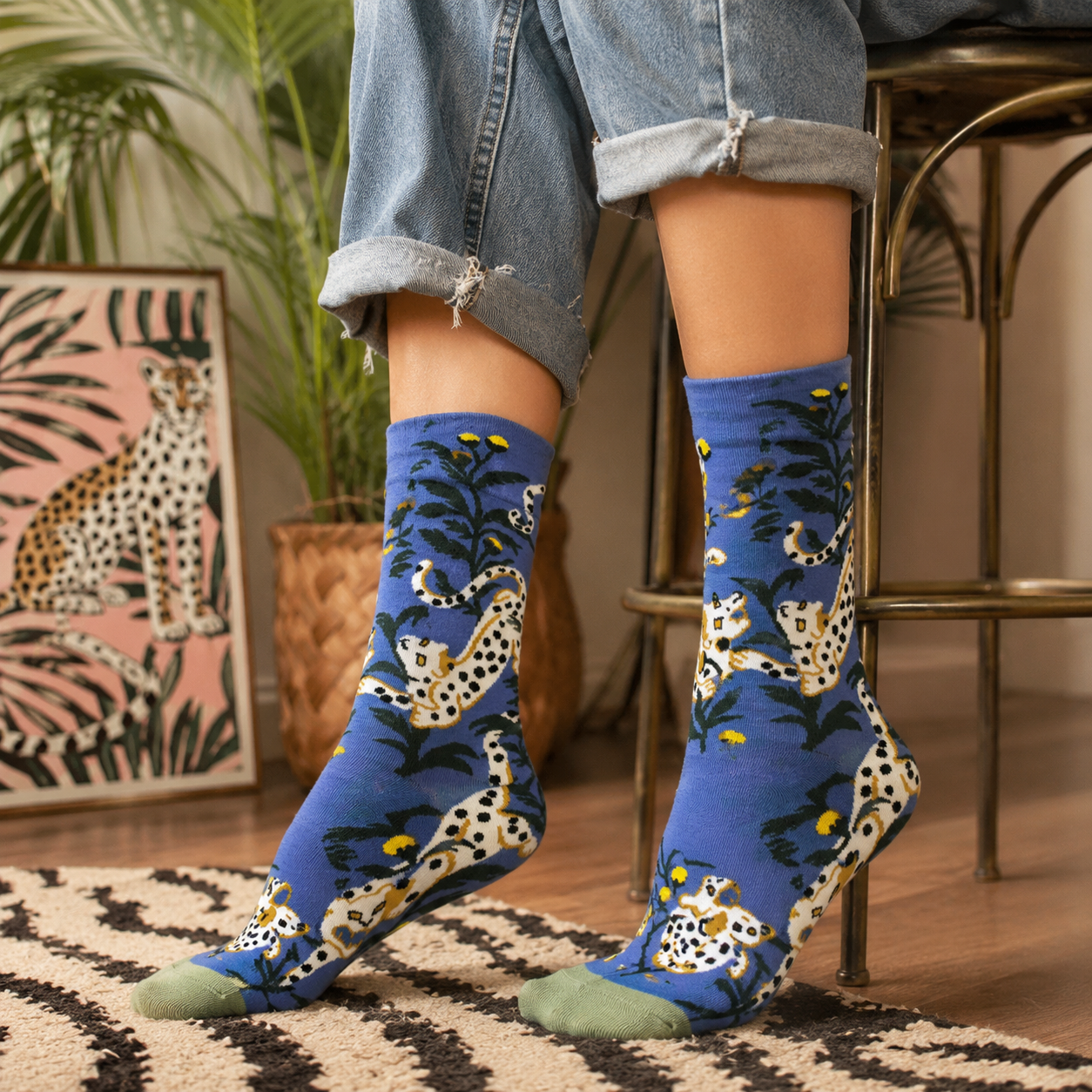Whimsical Art & Nature Crew Socks – Colorful Graphic Socks