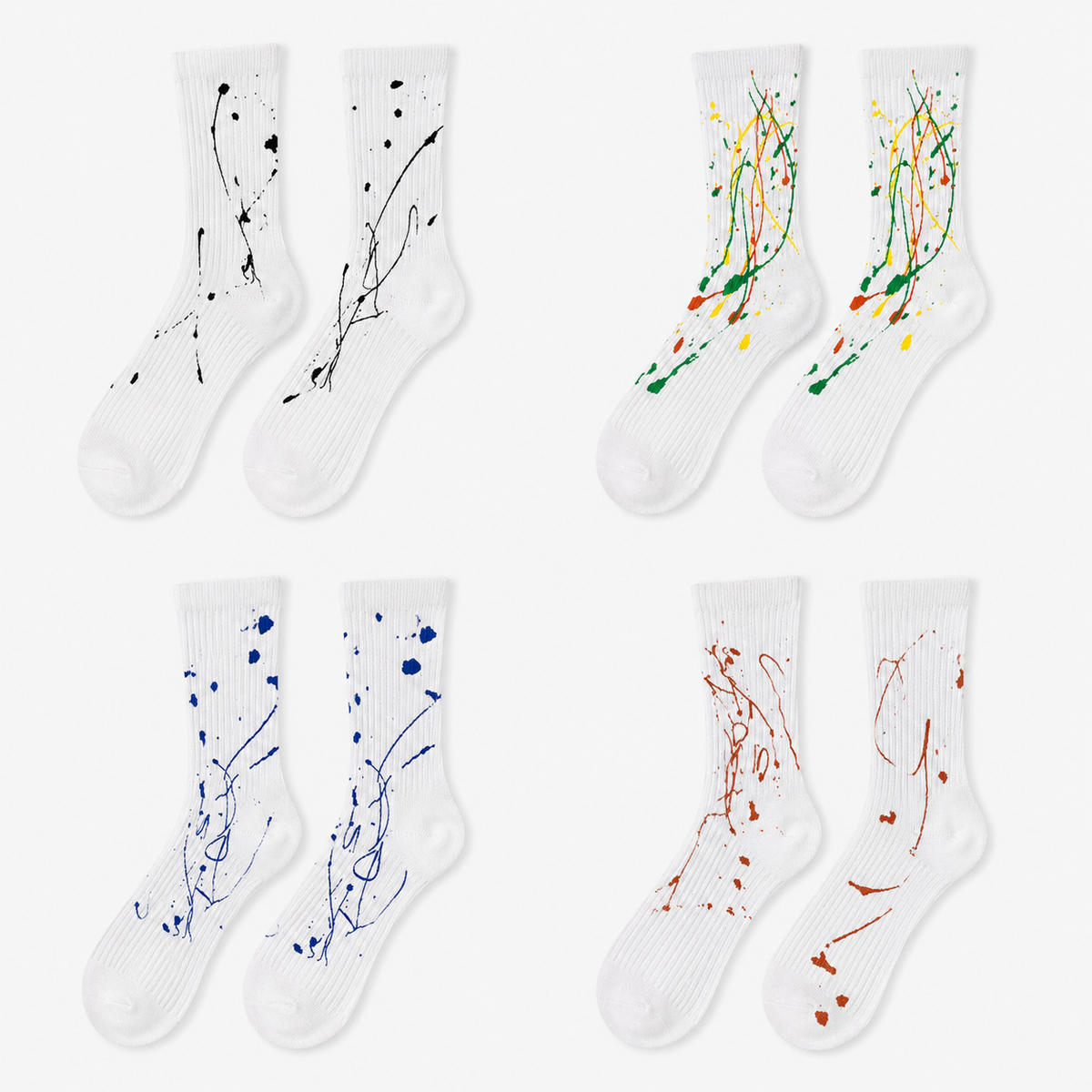 Abstract Graffiti Line Crew Socks for Women – Colourful Streetwear Mid-Calf Socks