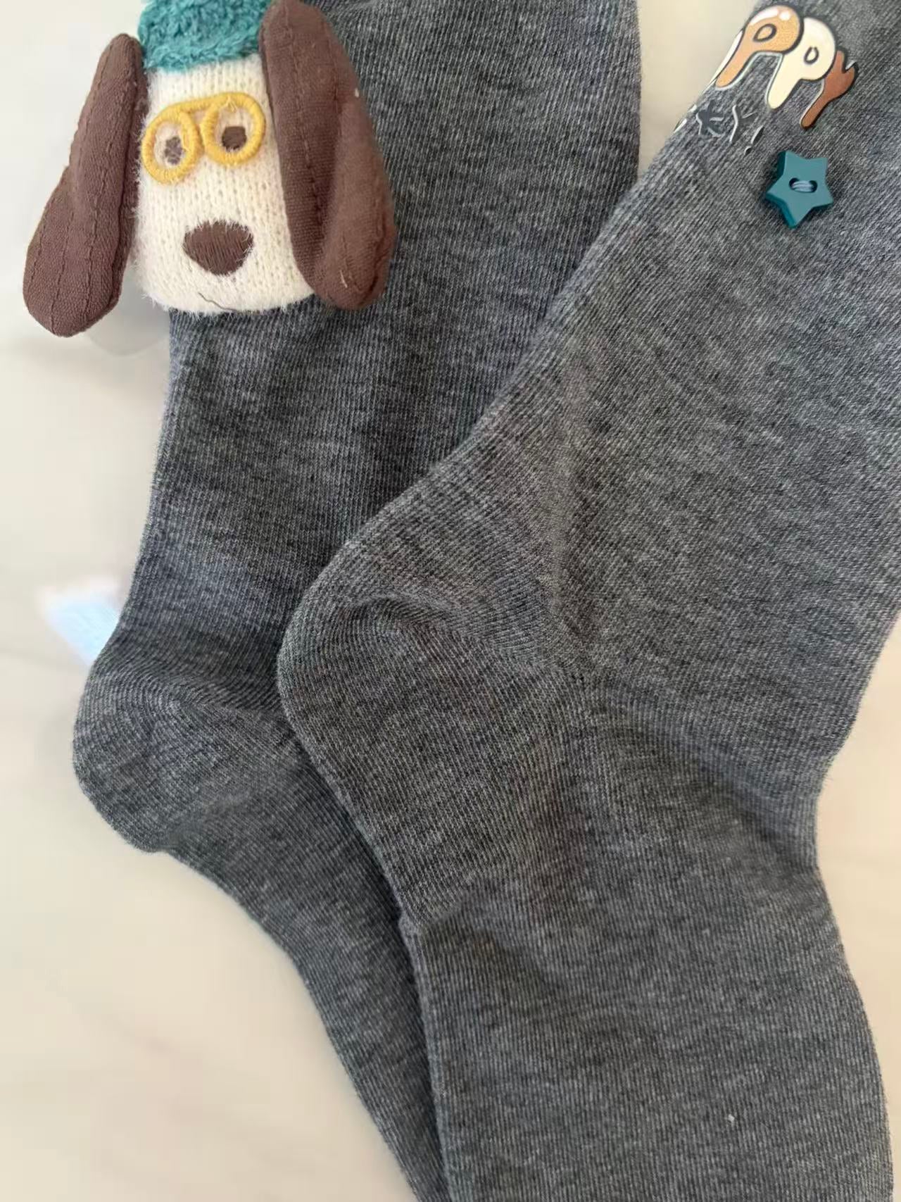 Lucky Pup Ribbed Socks