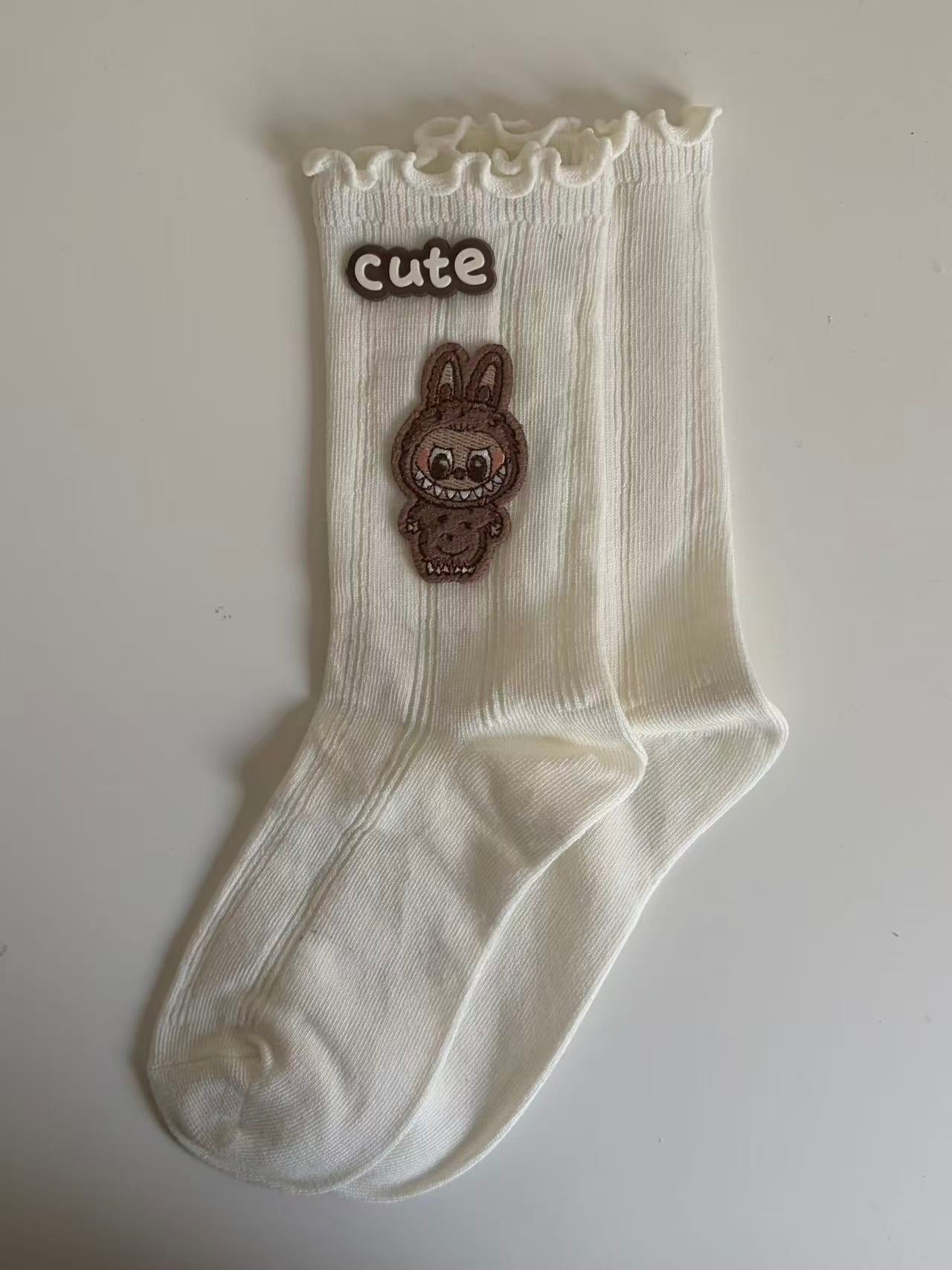 Labubu "Mischief Monster" Ribbed Ruffle Socks