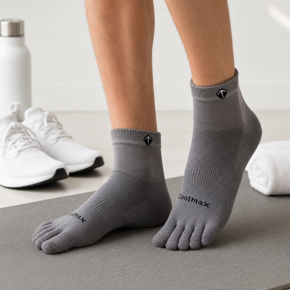 COOLMAX Five-Toe Quarter Socks