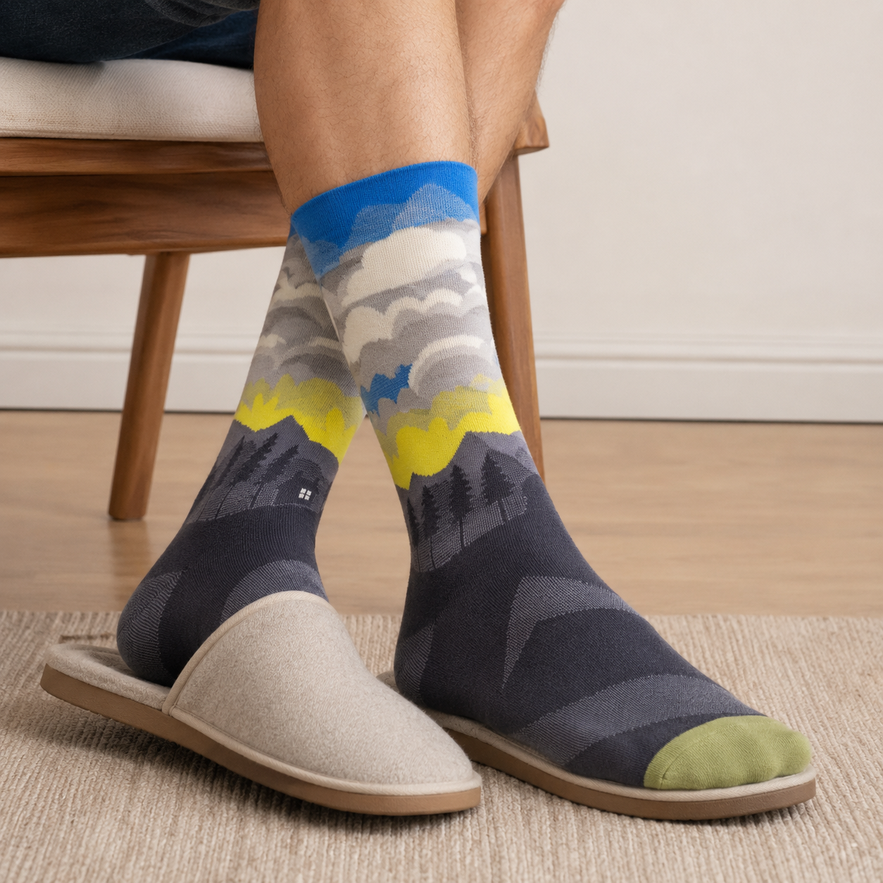 Artistic Floral & Landscape Crew Socks – 6 Unique Patterned Styles