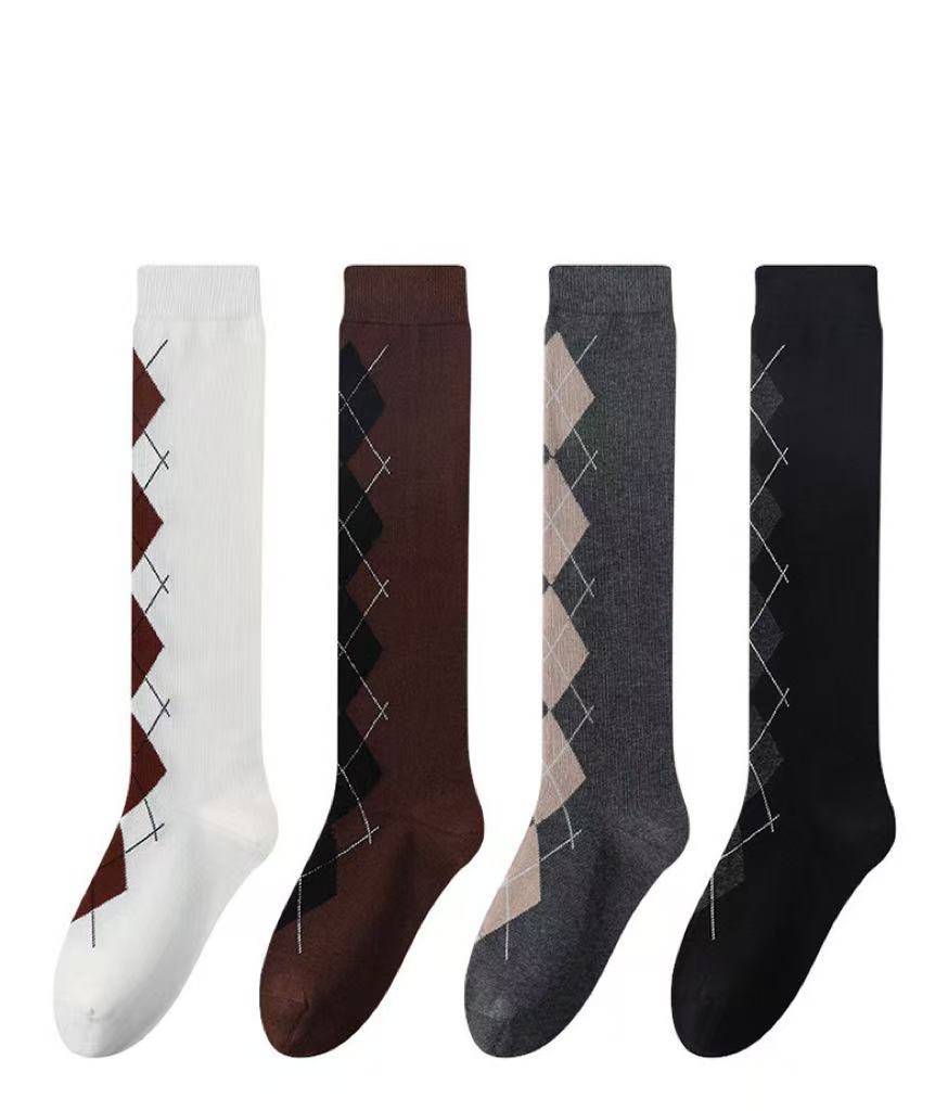 Classic Argyle Knee-High Socks | Timeless Academic Aesthetic