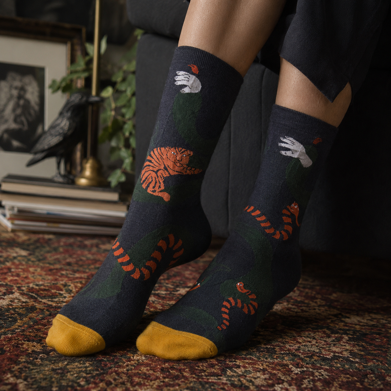Whimsical Art Crew Socks – Floral, Animal & Abstract Designs