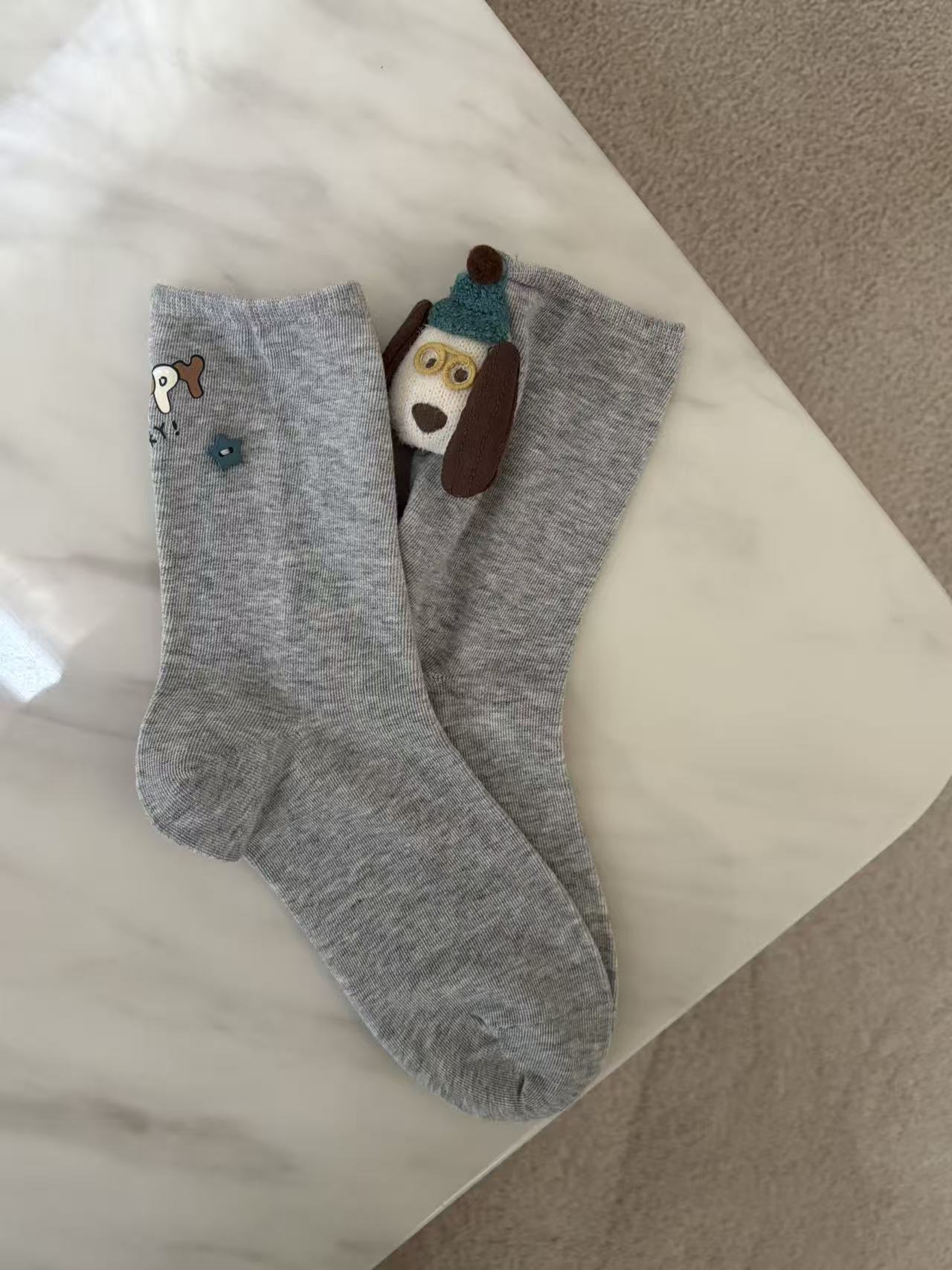 Lucky Pup Ribbed Socks