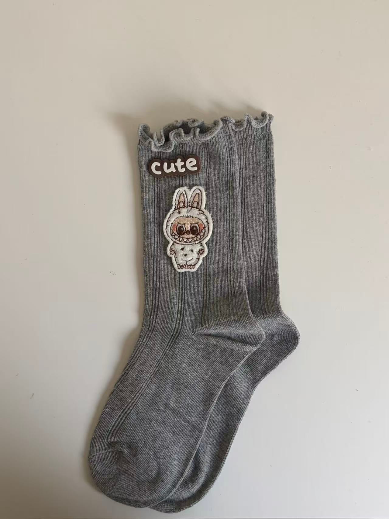 Labubu "Mischief Monster" Ribbed Ruffle Socks