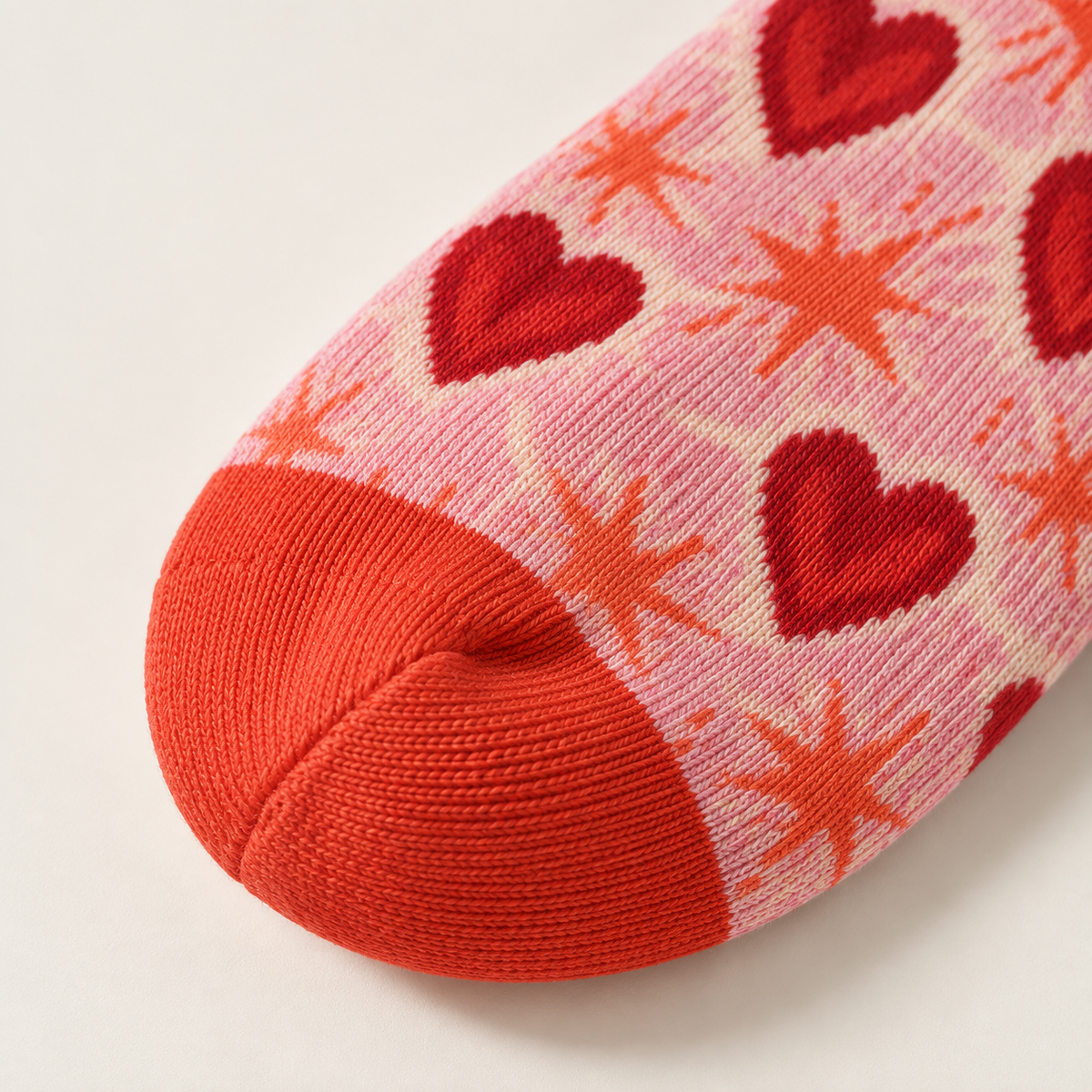Women’s Vintage Cat & Heart Pattern Crew Socks – Cute Mid-Calf Knit Socks