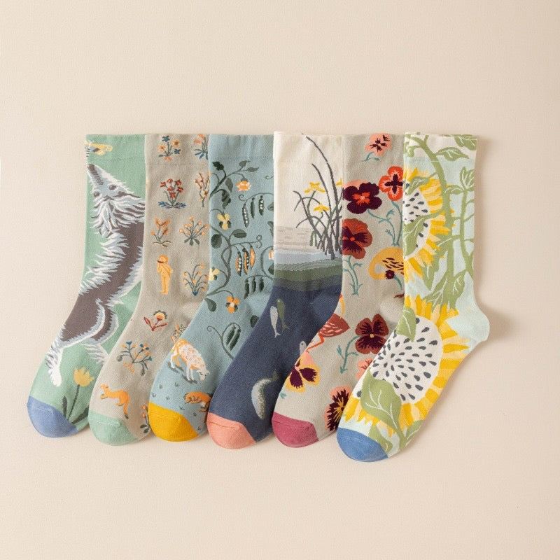 Wildflower Story Crew Socks