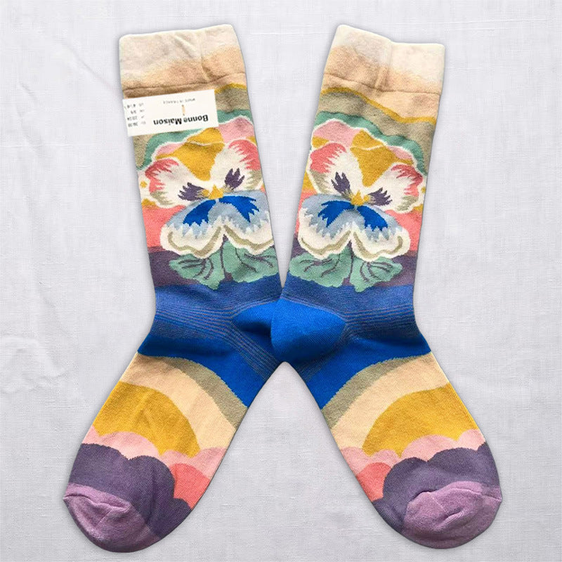 Whimsical Storybook Art Crew Socks – Animal, Floral & Woodland Designs