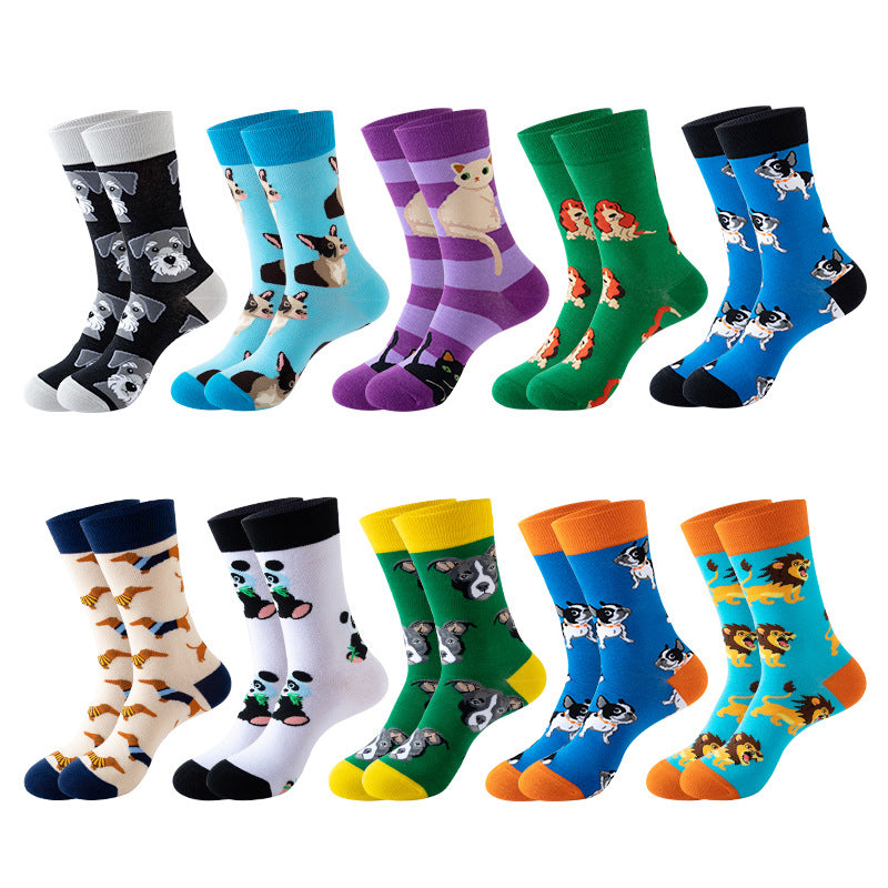 Trendy Mid-Calf Cotton Socks – Unisex Fall & Winter Crew Socks