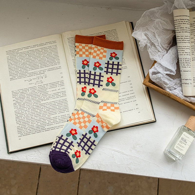 Cute Patterned Crew Socks for Women