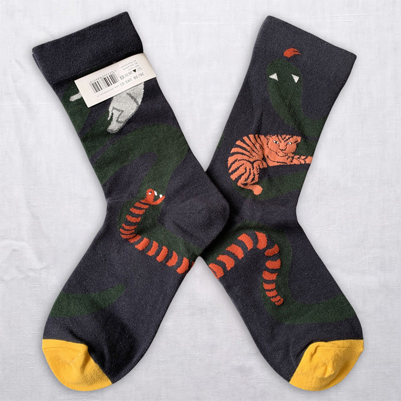 Whimsical Art Crew Socks – Floral, Animal & Abstract Designs