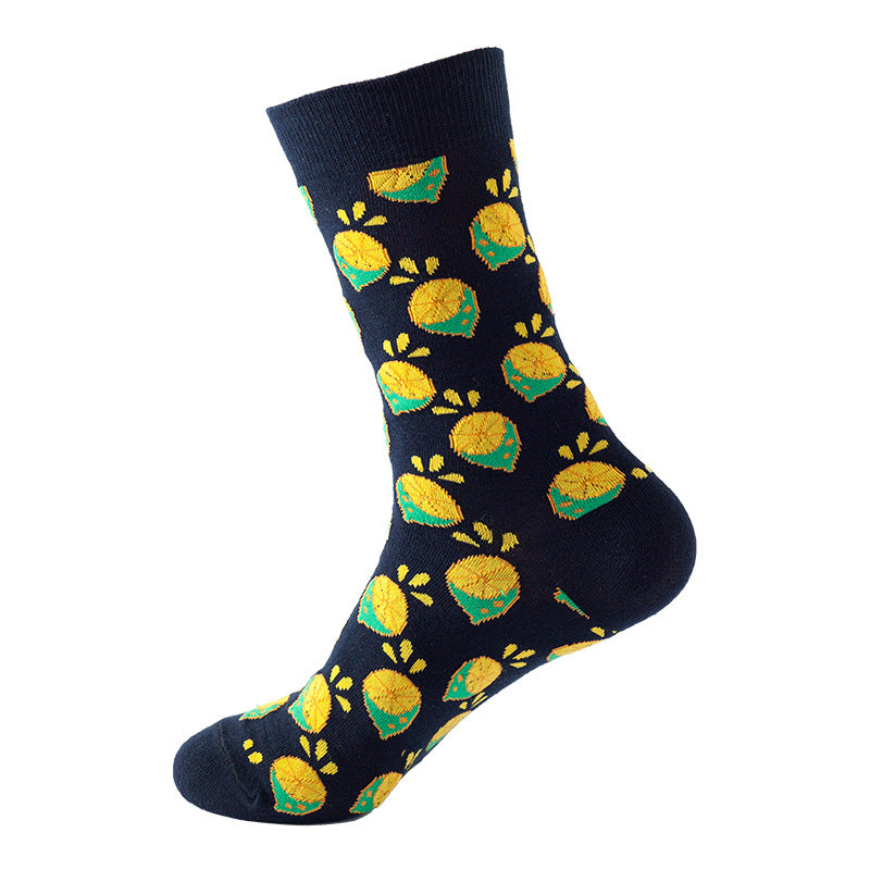 Avocado Fruit Print Mid-Calf Socks – Trendy Couple Socks for Fall & Winter