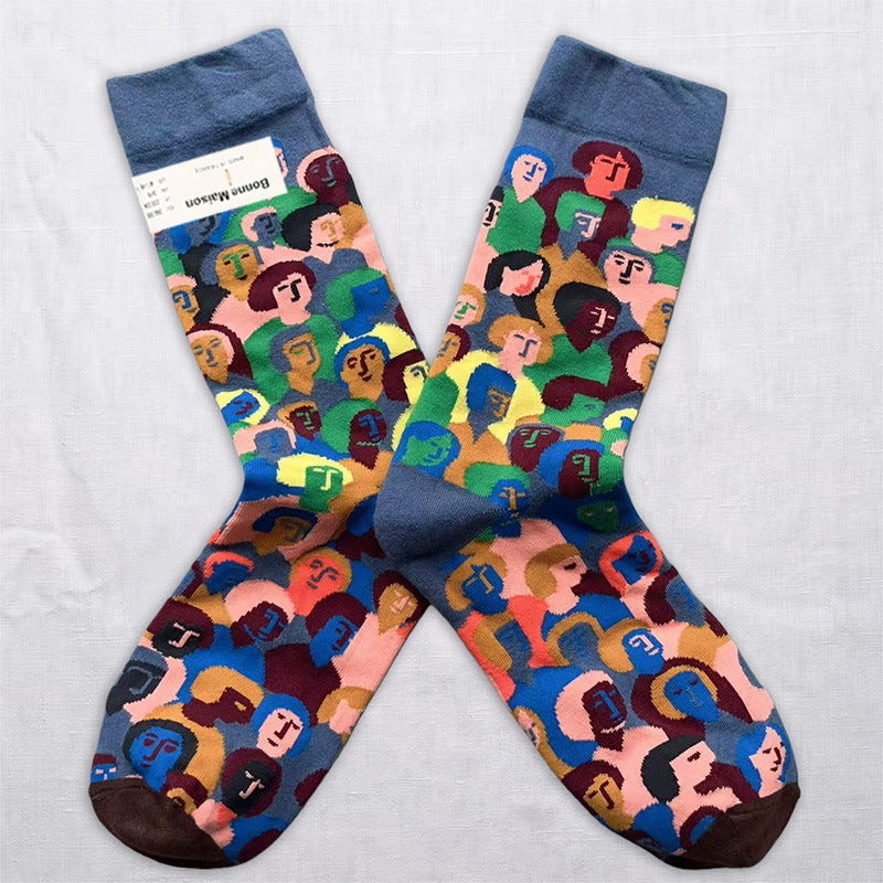 Art-Inspired Graphic Crew Socks – Colorful Statement Socks