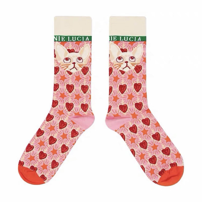 Vintage Art Illustration Crew Socks – Women’s Colourful Graphic Socks