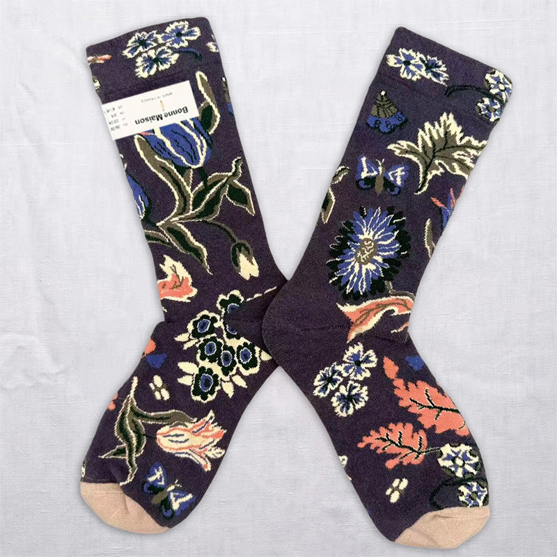 Whimsical Art & Nature Crew Socks – Colorful Graphic Socks
