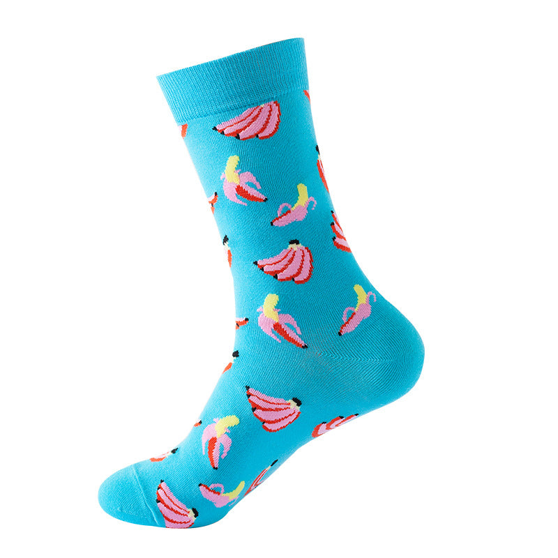 Avocado Fruit Print Mid-Calf Socks – Trendy Couple Socks for Fall & Winter
