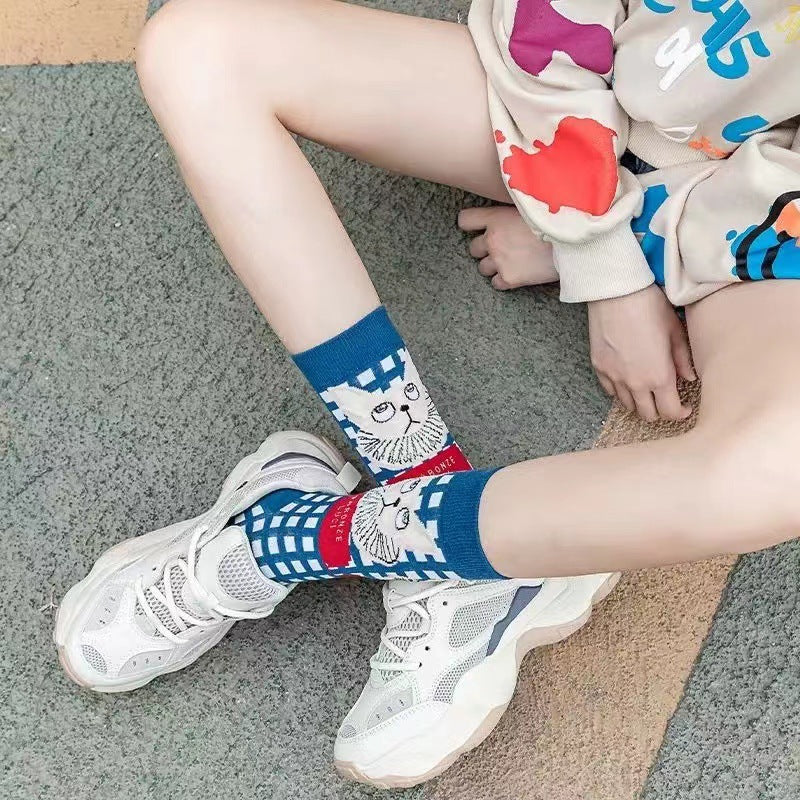 Vintage Art Illustration Crew Socks – Women’s Colourful Graphic Socks