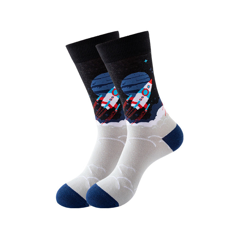 Trendy Mid-Calf Cotton Socks – Unisex Fall & Winter Crew Socks