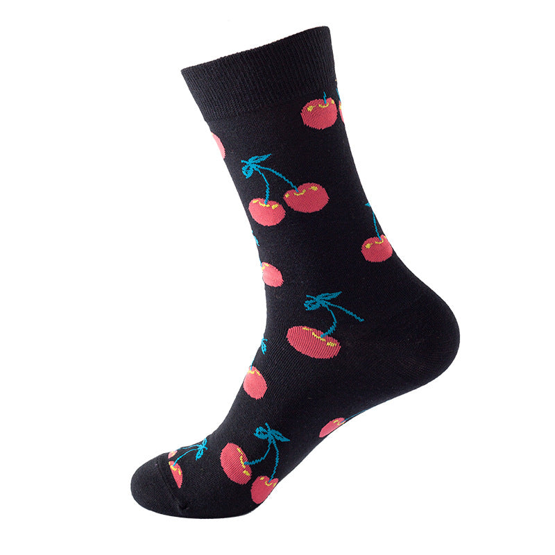 Avocado Fruit Print Mid-Calf Socks – Trendy Couple Socks for Fall & Winter