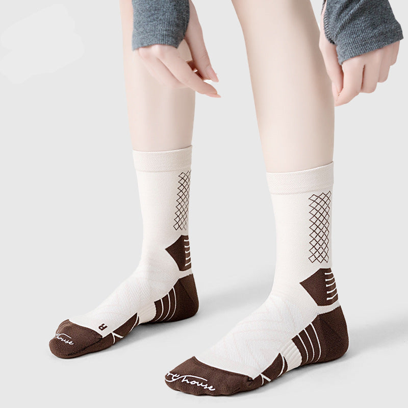 Women’s Breathable Mesh Hiking Crew Socks – Cushioned Quick-Dry Sports Socks