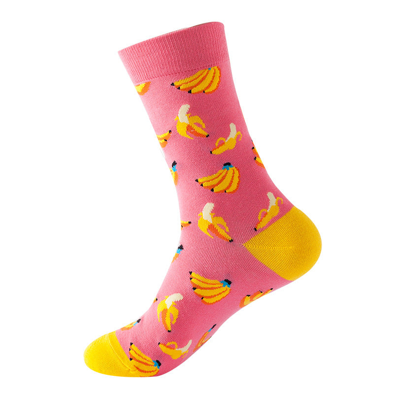 Avocado Fruit Print Mid-Calf Socks – Trendy Couple Socks for Fall & Winter