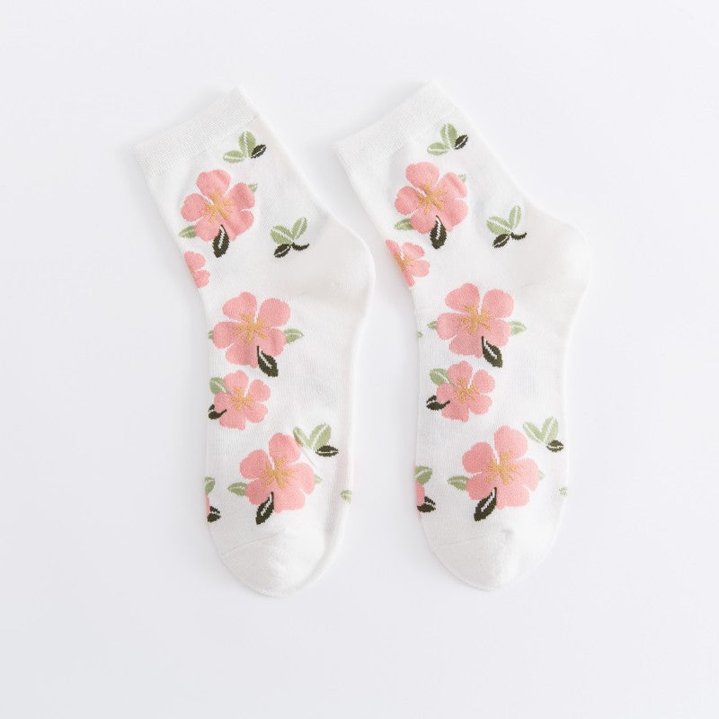 Women’s Floral Crew Socks – Soft Breathable Everyday Socks
