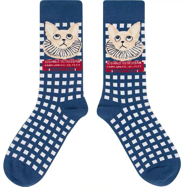 Vintage Art Illustration Crew Socks – Women’s Colourful Graphic Socks