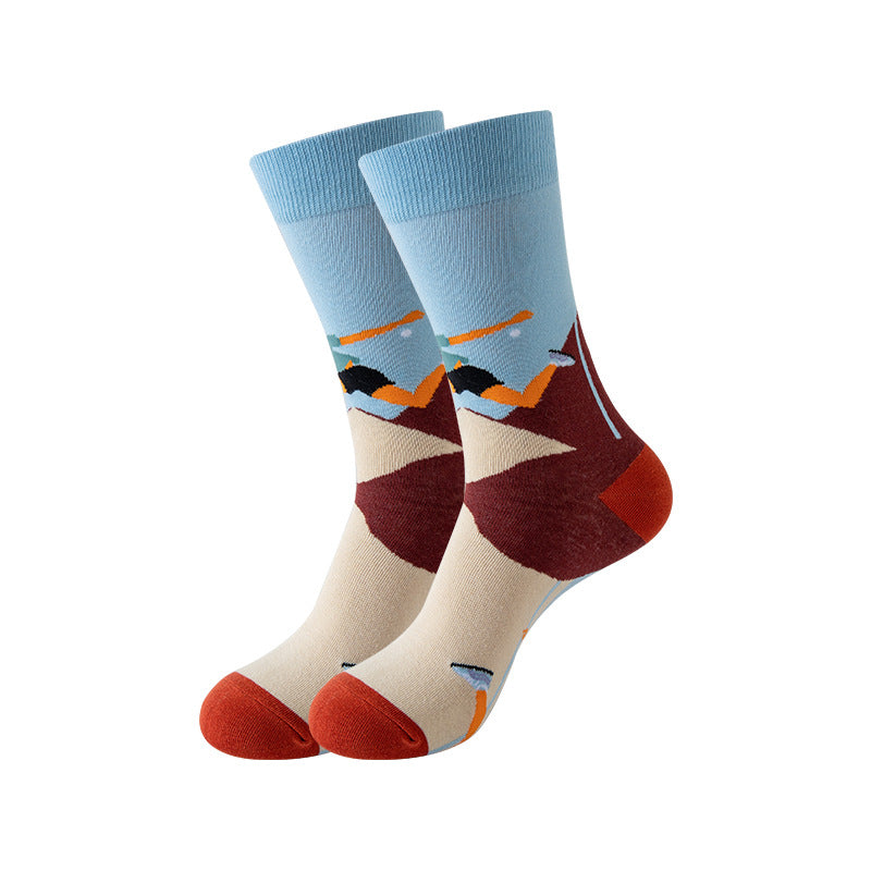 Trendy Mid-Calf Cotton Socks – Unisex Fall & Winter Crew Socks