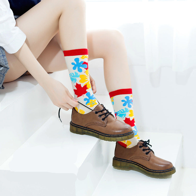 Colorful Mid-Calf Crew Socks – Trendy Unisex Socks for Spring & Fall