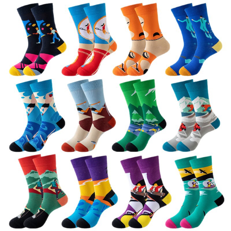 Trendy Mid-Calf Cotton Socks – Unisex Fall & Winter Crew Socks
