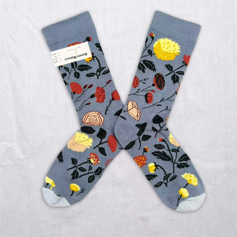 Whimsical Art & Nature Crew Socks – Colorful Graphic Socks