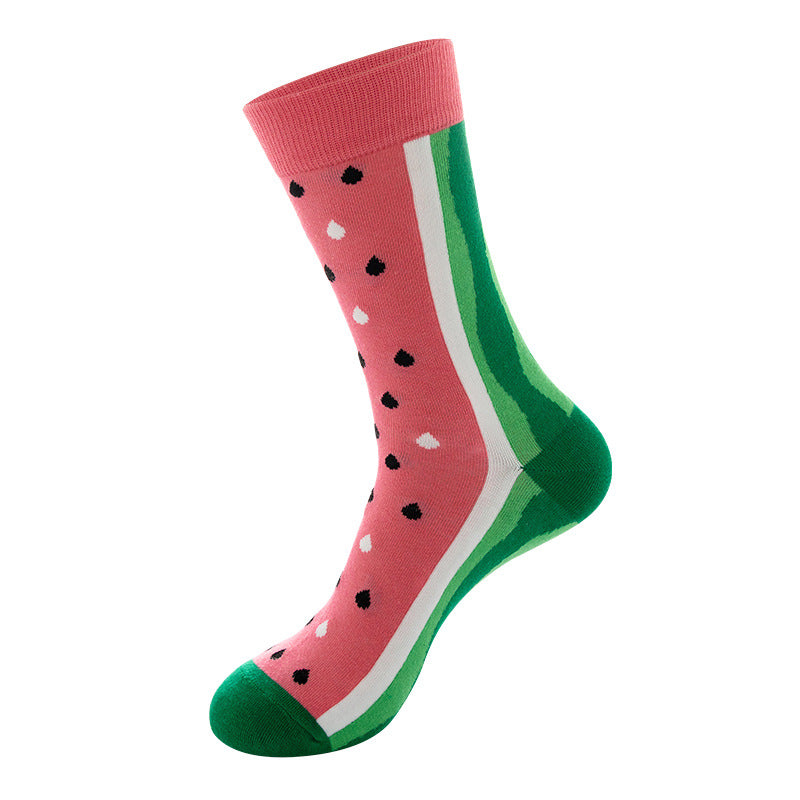 Avocado Fruit Print Mid-Calf Socks – Trendy Couple Socks for Fall & Winter
