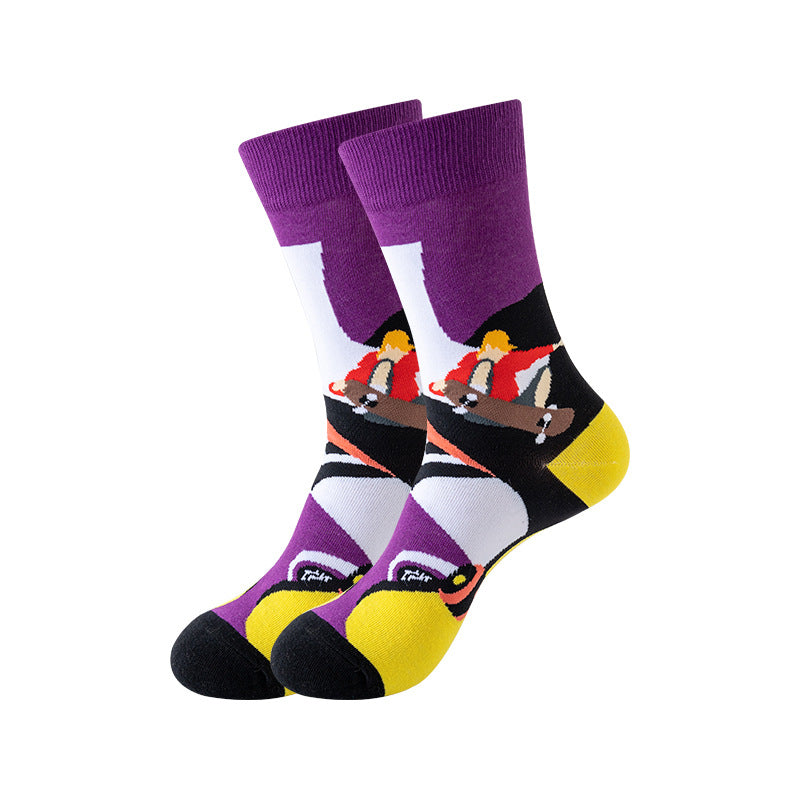 Trendy Mid-Calf Cotton Socks – Unisex Fall & Winter Crew Socks