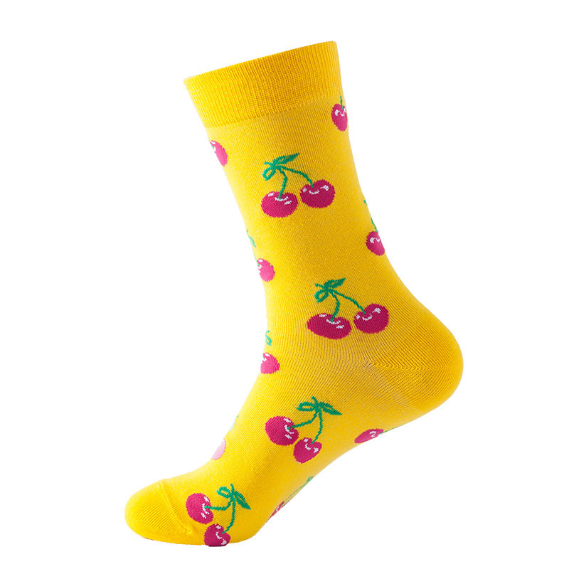 Avocado Fruit Print Mid-Calf Socks – Trendy Couple Socks for Fall & Winter