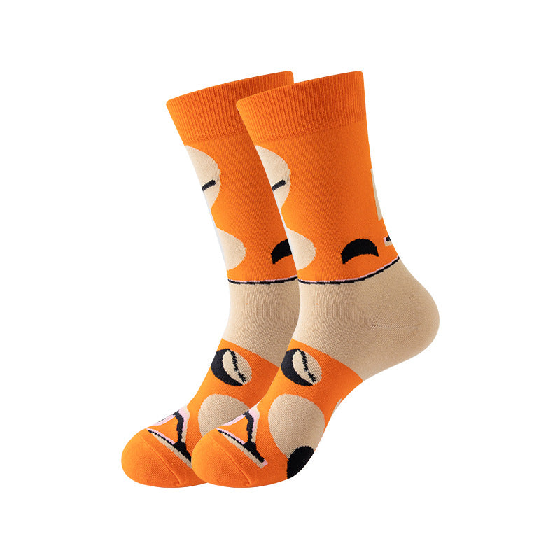 Trendy Mid-Calf Cotton Socks – Unisex Fall & Winter Crew Socks