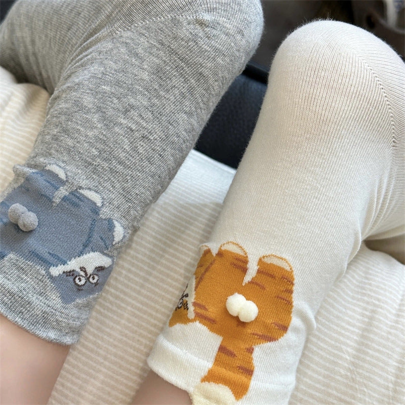 Cute 3D Cat Crew Socks – Women’s Soft Cotton-Blend Animal Socks