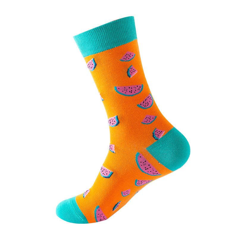 Avocado Fruit Print Mid-Calf Socks – Trendy Couple Socks for Fall & Winter